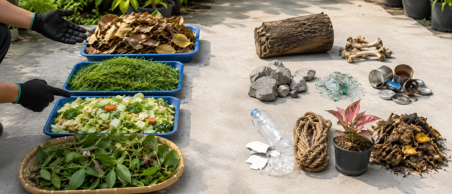 Bahan organik lunak untuk pencacah daun