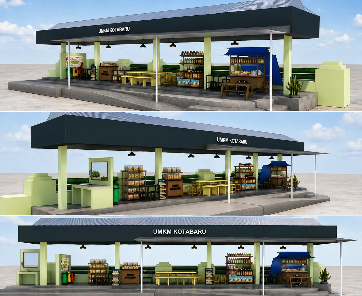 Konsep penataan area UMKM warga Kotabaru